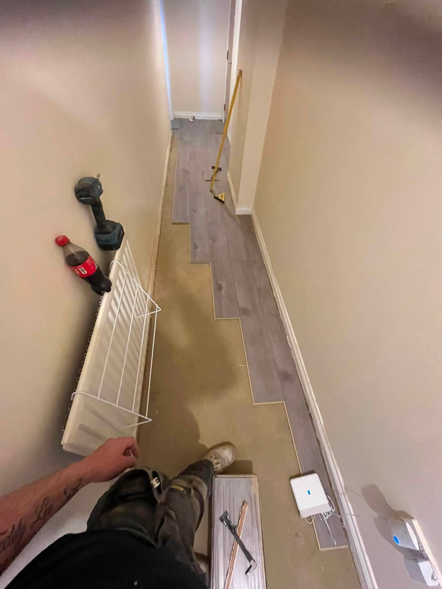 Radiator removed to allow the new flooring to be laid neatly underneath