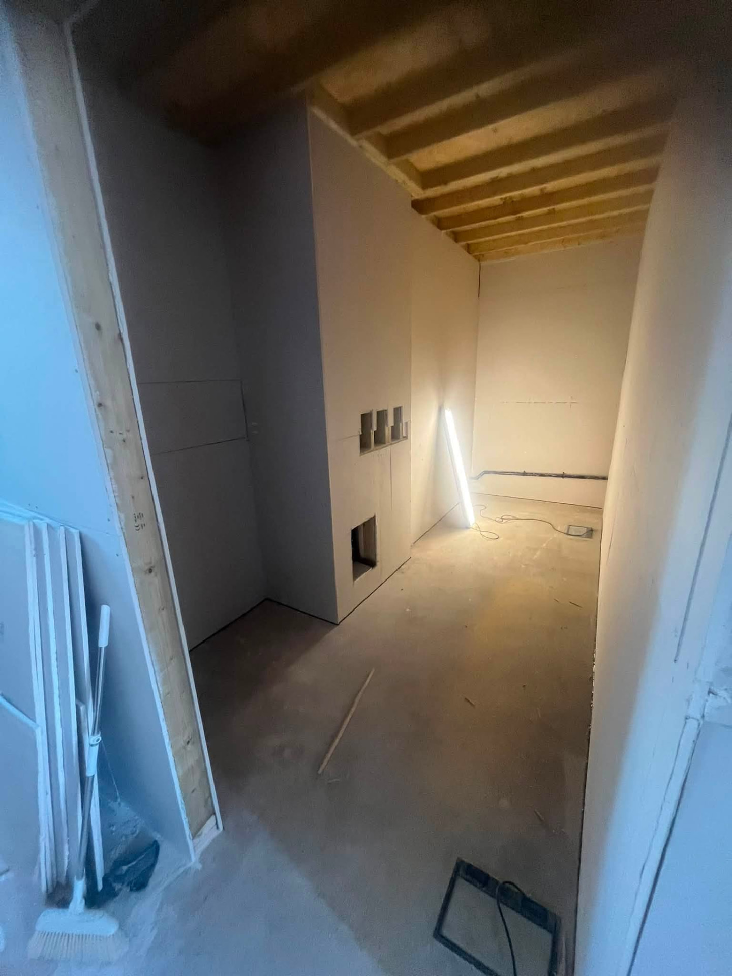 Completed store room boarded out and ready for decoration