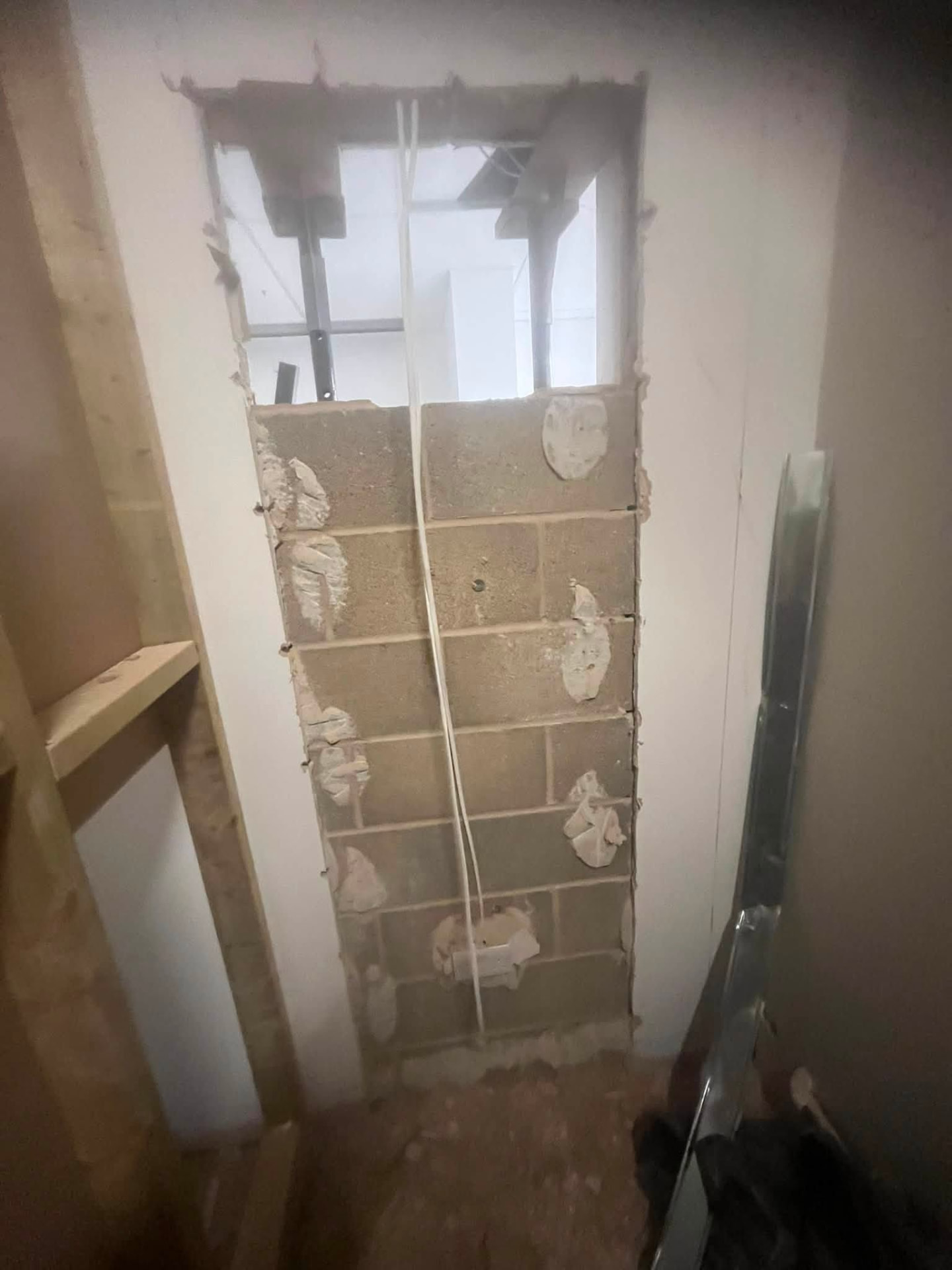 New structural opening formed through the blockwork wall